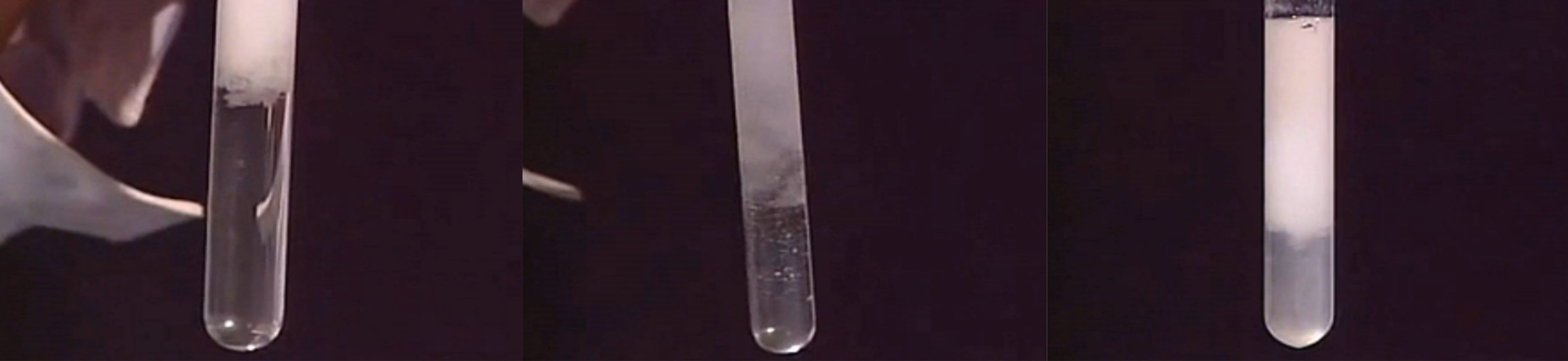 向NaOH溶液里滴加AlCl3溶液至過量,開始無沉淀，過一會(huì)兒產(chǎn)生白色沉淀且不溶解